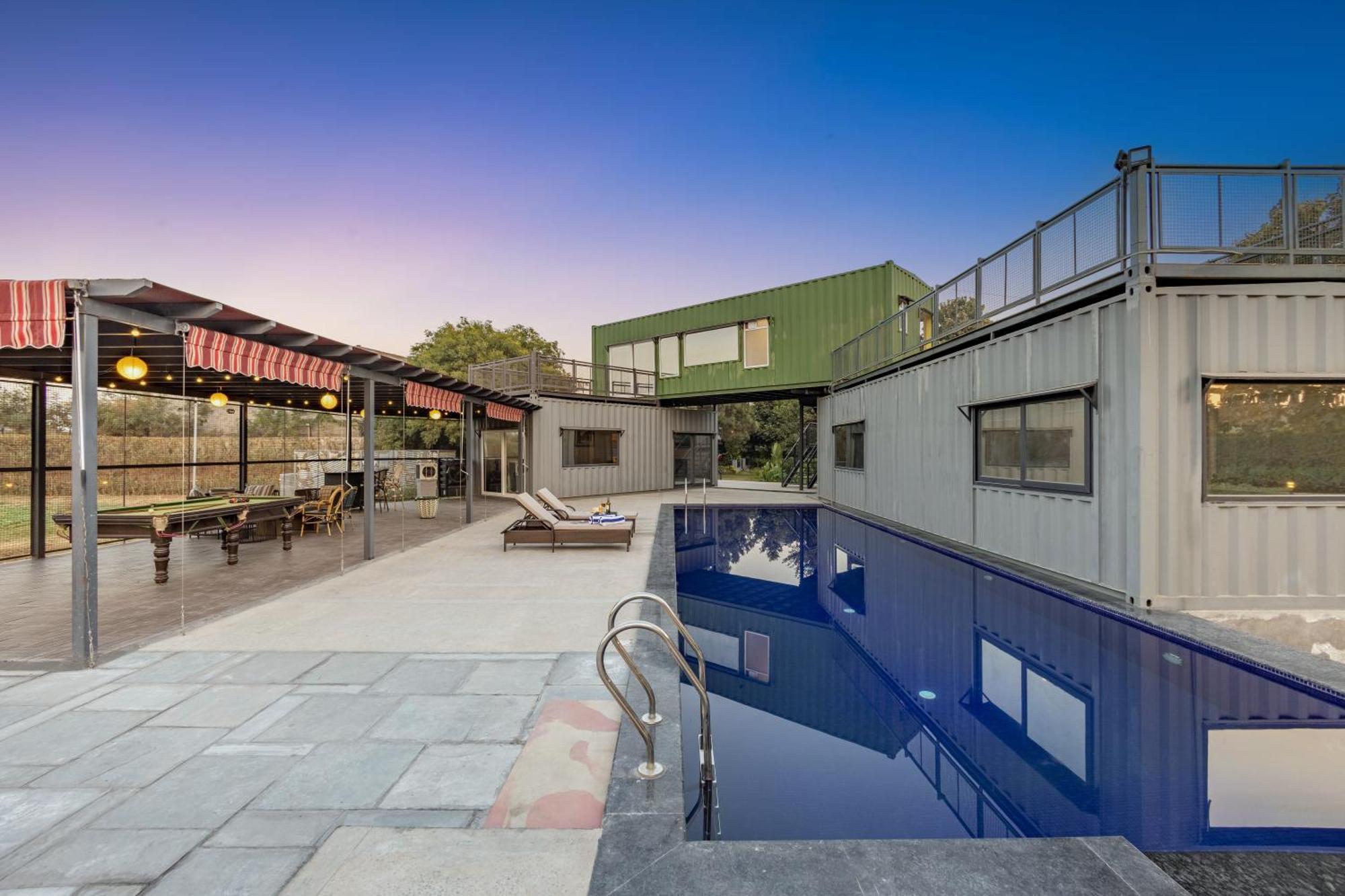 Elivaas Hidden Oasis 4Bhk With Pool, Mud House & Container House Villa Dhauj Exterior photo