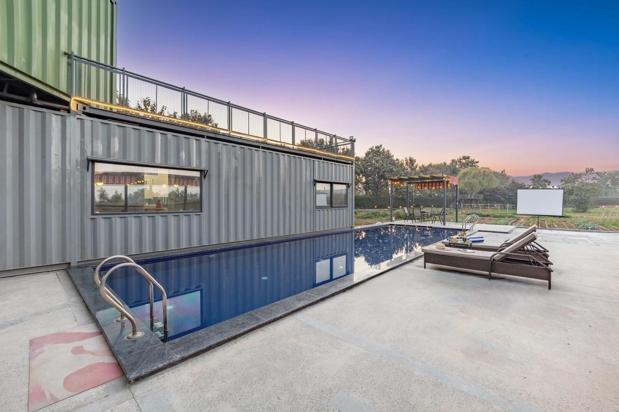 Elivaas Hidden Oasis 4Bhk With Pool, Mud House & Container House Villa Dhauj Exterior photo
