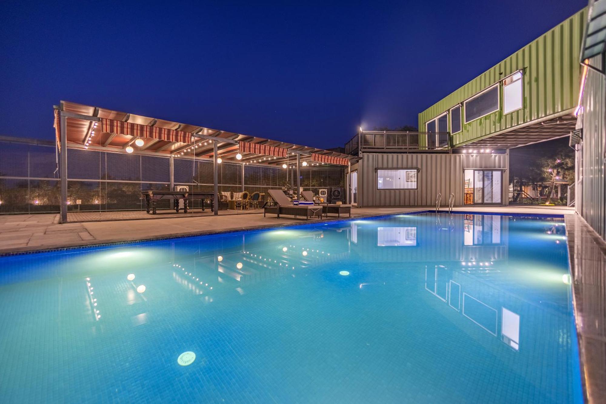 Elivaas Hidden Oasis 4Bhk With Pool, Mud House & Container House Villa Dhauj Exterior photo