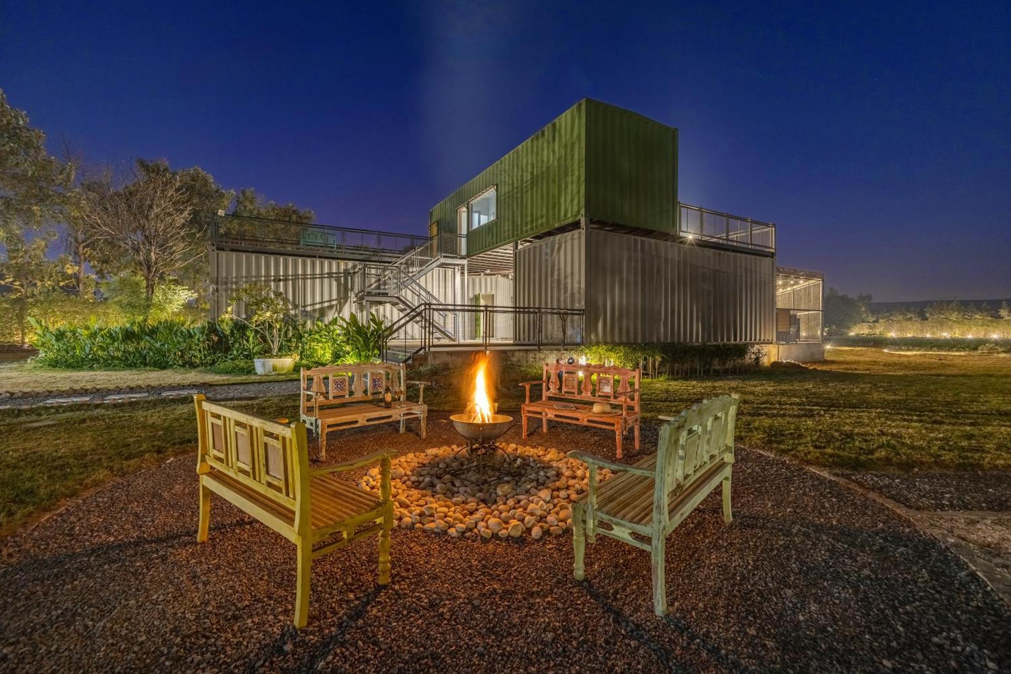 Elivaas Hidden Oasis 4Bhk With Pool, Mud House & Container House Villa Dhauj Exterior photo