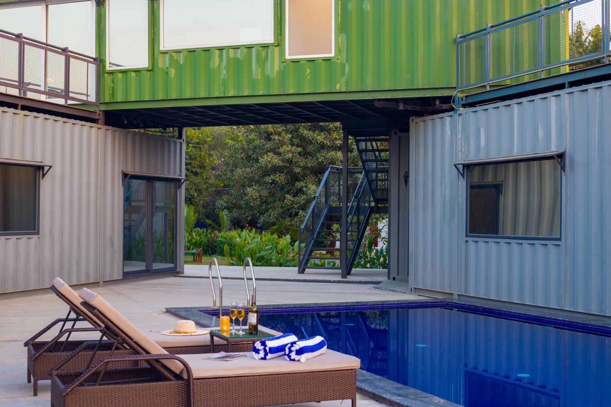 Elivaas Hidden Oasis 4Bhk With Pool, Mud House & Container House Villa Dhauj Exterior photo