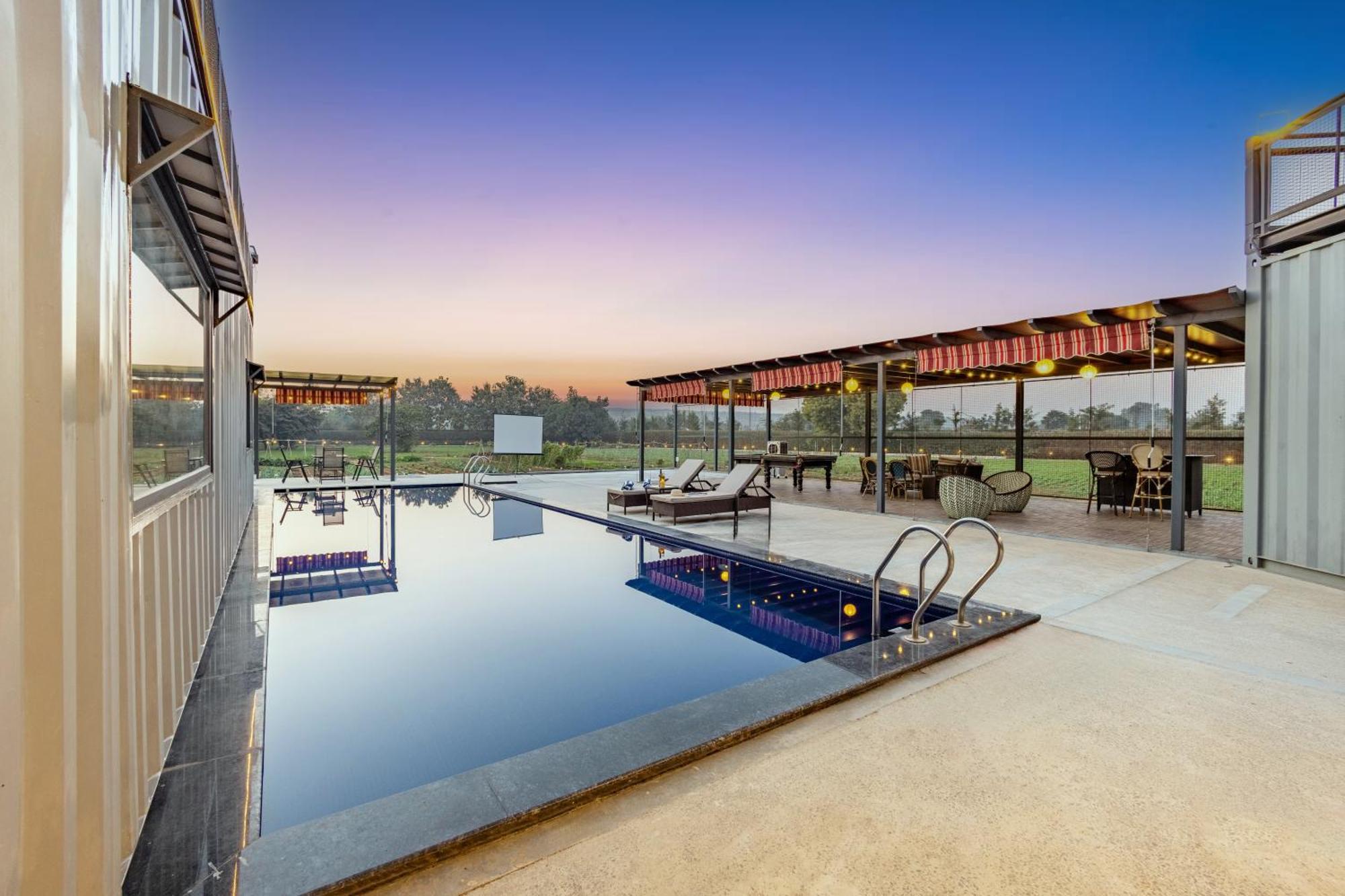 Elivaas Hidden Oasis 4Bhk With Pool, Mud House & Container House Villa Dhauj Exterior photo