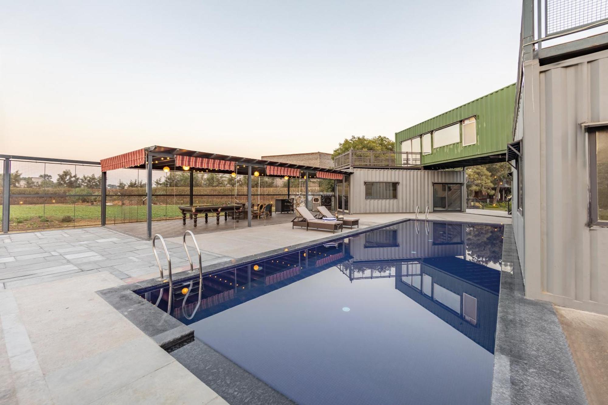 Elivaas Hidden Oasis 4Bhk With Pool, Mud House & Container House Villa Dhauj Exterior photo