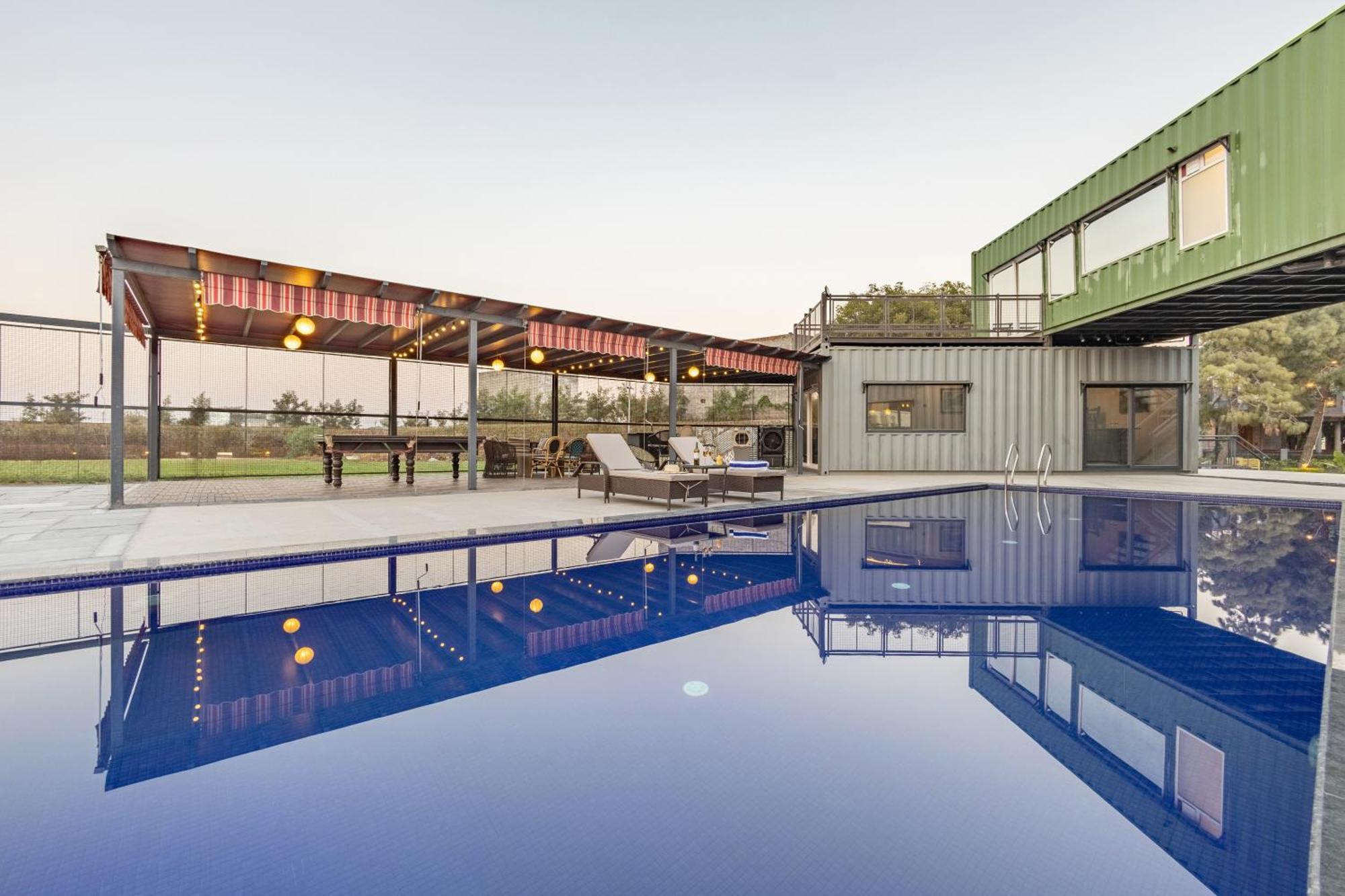 Elivaas Hidden Oasis 4Bhk With Pool, Mud House & Container House Villa Dhauj Exterior photo